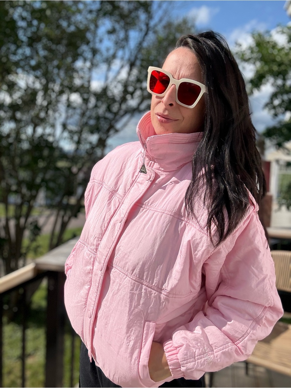 Vintage Snuggler Women’s Pink Puffer Jacket -